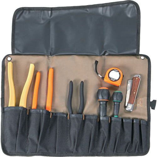 TRUSCO 전기 공사사 기능 시험 공구 8점입 툴 롤 세트 DKS-7B 1 S