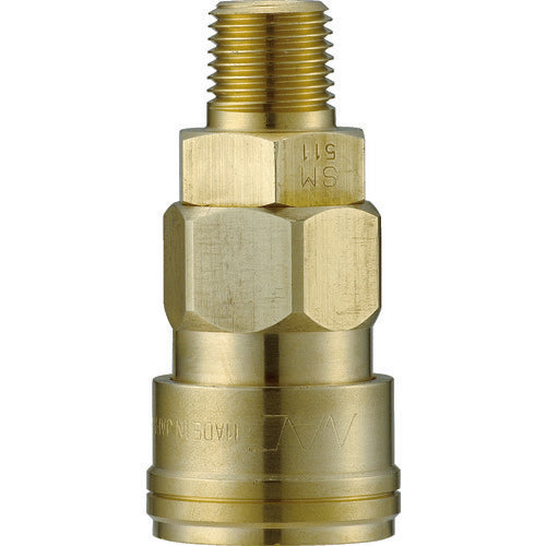 NAC Quick Coupling AL20 Type Brass Female Thread Mounting Socket Rc1/4 CAL22SM2 1 pc