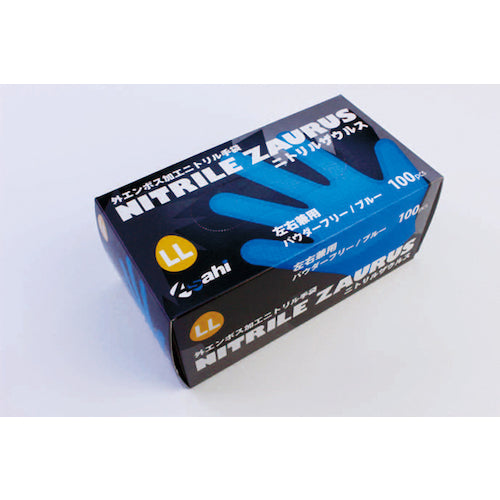Asahi embossed nitrile gloves, Nitrile Saurus Blue PF LL (100 pieces) 25978 1 box