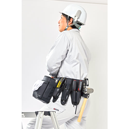 TRUSCO Work Positioning Set, 3-Tier Waist Bag, 2-Tier Pliers Holder x 1, 2 Screwdriver Holders, Hammer Holder, Black, TFC110A-TC21BK2SET, 1 Piece