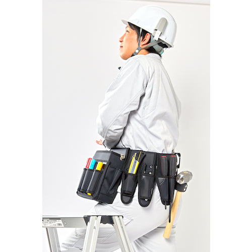 TRUSCO ワークポジショニングセット ペンチ差し付き腰袋2段 ペンチ差し2段・1丁 ドライバー差し2丁 ハンマーホルダー 黒 TFC110A-TC41BK2SET 1 個