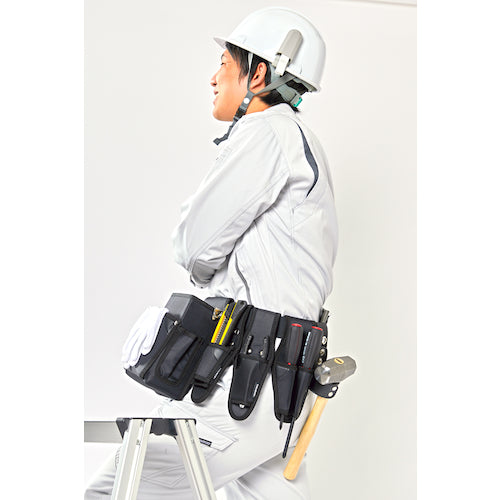 TRUSCO ワークポジショニングセット 腰袋2段 ペンチ差し2段・1丁 ドライバー差し2丁 ハンマーホルダー 黒 TFC110A-TC11BK2SET 1 個