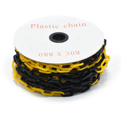 SAFERUN Plastic Chain Yellow/Black Tiger Chain 30m J2437-30 1 Roll