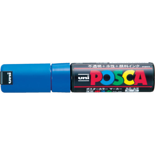 uni 水性顔料マーカー ポスカ 太字角芯 青 PC8K.33 1 本