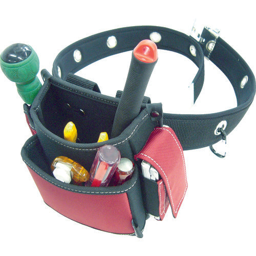 TRUSCO Two-Tier Waist Bag with Cell Phone Holder, Black, TWP2-BK, 1 pc