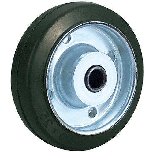 유에이 바퀴 강판 호일 고무 바퀴 130 지름 차축 12φ W-130 12MM 1개