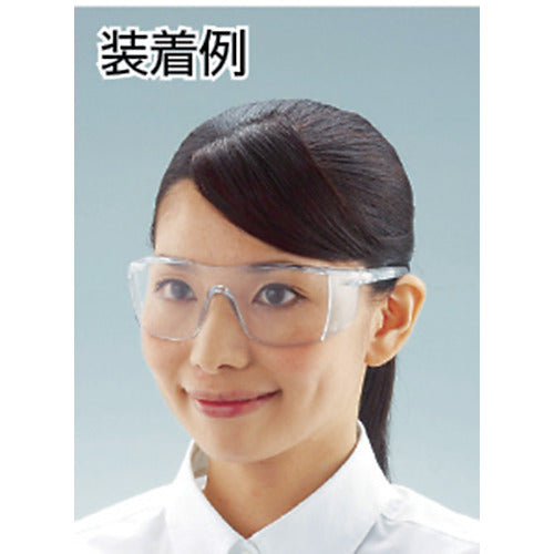 TRUSCO Single-lens safety glasses, overglasses type, transparent lens, TSG-309TM, 1 unit