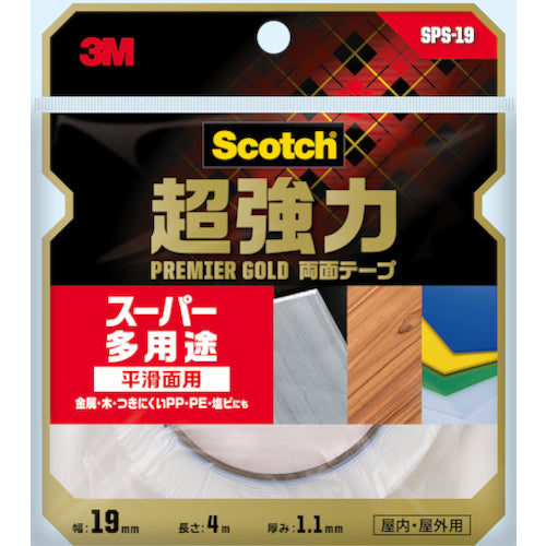 3M 스카치 초강력 양면 테이프 프리미어 골드 슈퍼 다용도 19mm×4m SPS-19 1권