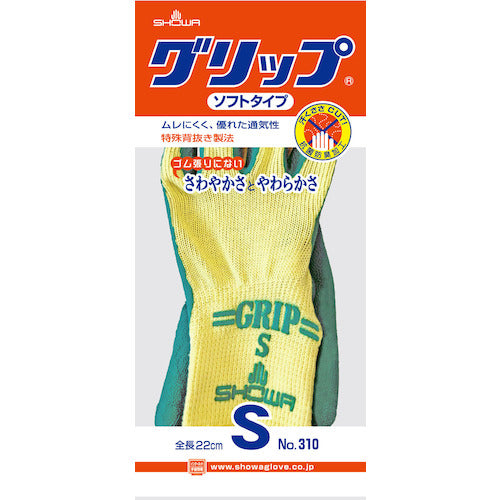 SHOWA 천연 고무 배추 장갑 No310 그립(소프트 타입) 그린 S사이즈 그린 NO310-S 1 쌍