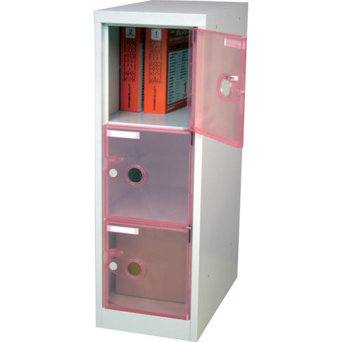 TRUSCO 【売切廃番】スケルトンロッカー 1列X3段 レッド TSL3-R 1 台