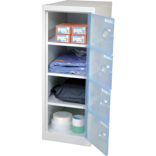 TRUSCO Skeleton Locker, 1 row x 4 shelves, Blue, TSL4-B, 1 unit