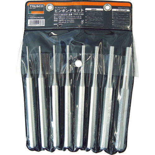 TRUSCO Pin Punch Set, 8-piece set, TPP148 1 S