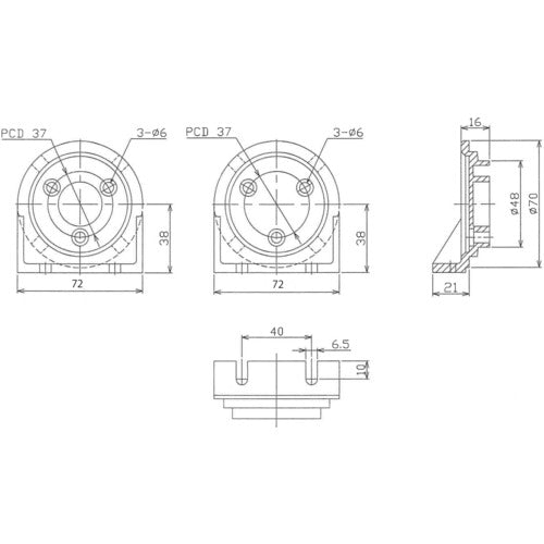 NIKKI mounting bracket flange type 2 pieces in 1 set A-W560 1 S