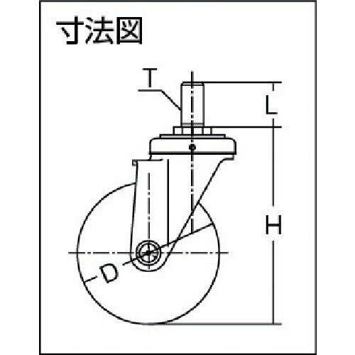 ハンマー ねじ込み旋回式ナイロン車輪 75mm 420SA-N75 1 個