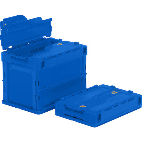 TRUSCO 오리콘 얇은 접이식 컨테이너 20L 록 뚜껑 포함 다크 블루 다크 블루 TR-C20B-DB 1 개