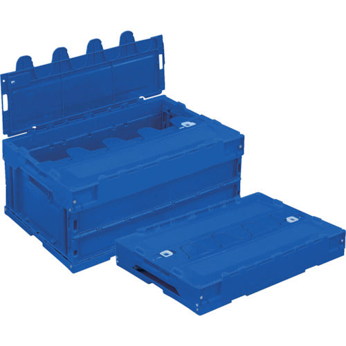 TRUSCO Oricon Alpha Folding Container 30L with Slide Lock Lid Dark Blue Dark Blue TR-SC30DB 1 pc