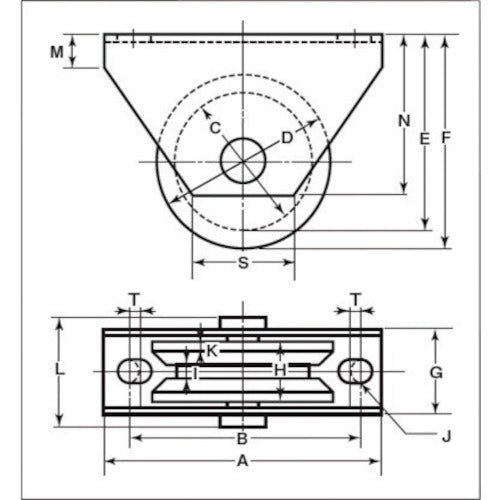 요코즈나 로타·MC 방음 중량 호차 60 mm V형 WMS-0605 1개