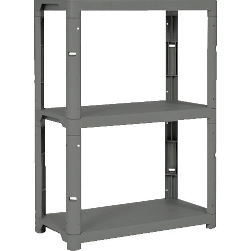 TRUSCO プラ棚 高さ1229−3段タイプ コーナーキャップ4個付 アーセナルグレー TPT-4343C-DG 1 台