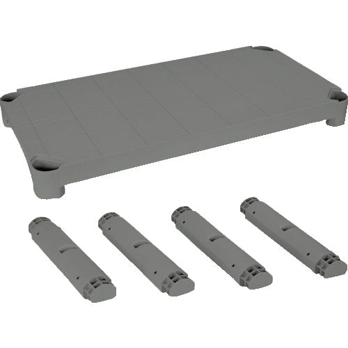 TRUSCO Plastic Shelf Shelf Set with 4 Legs for Shelf Spacing Height 372mm, Arsenal Gray TPT-345S-DG 1 S