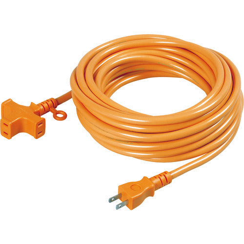 NICHIDO Cross Triple Extension Cord, No Grounding, 10m, Orange, MRS-10-O, 1 Piece