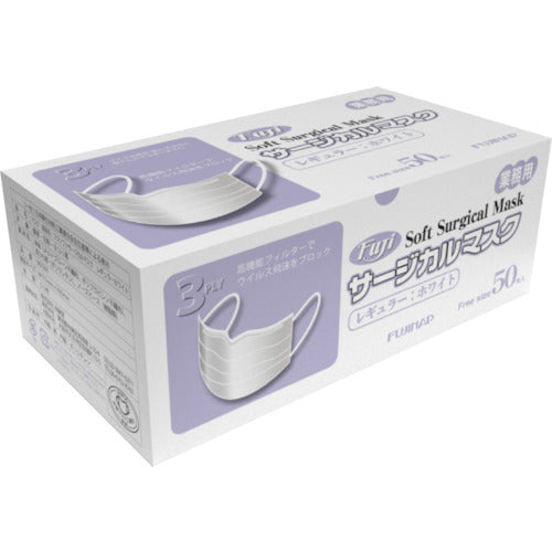 후지 후지 소프트 서지컬 마스크 레귤러 화이트 964200 1 상자