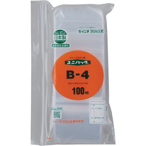 SEINICHI "UNIPACK" B-4 85 x 60 x 0.04 100 sheets B-4-100 1 bag