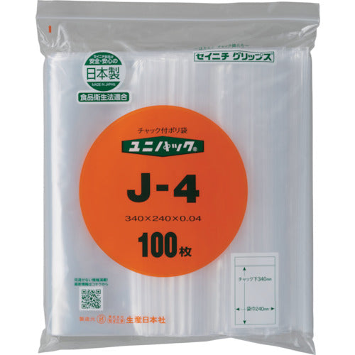 SEINICHI "UNIPACK" J-4 340 x 240 x 0.04 100 sheets J-4-100 1 bag