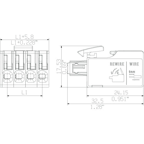 ワイドミュラー スナップイン式コネクタ MPS シリーズ(センターロック付き) 7.50/05/180 8000078356 1 個