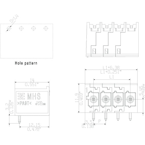Weidmuller Connector Board Side Socket MPS Series / Common for Lock and Non-Lock 5.00/05/90 2741440000 1 pc