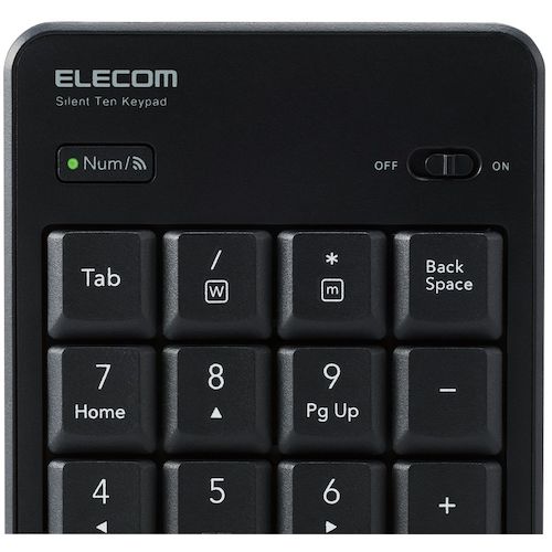 ELECOM Numeric Keypad Bluetooth Quiet Design Antibacterial Black TK-TBM023SKBK 1 pc
