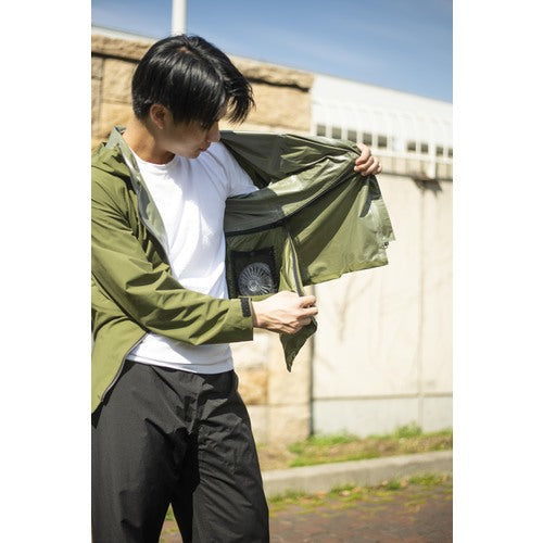 Makku 포 시즌 레인 슈트 OD M AS-933-OD-M 1 착용