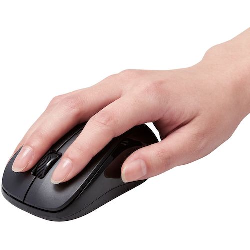 ELECOM Business Mouse Bluetooth Laser Mouse Medium Size Antibacterial RoHS Compliant Black M-S2BLKBK/RS 1 pc