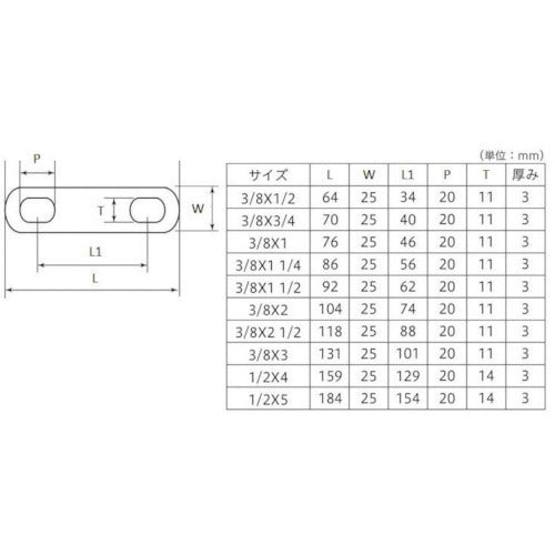 야하타 U 볼트 플레이트 용융 아연 도금 25A 3/8X1 4979874018052 1 개