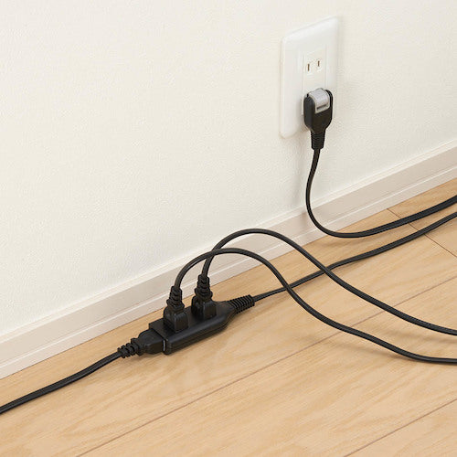YAZAWA surge-resistant 3-outlet 1m black Y02S301BK 1 unit
