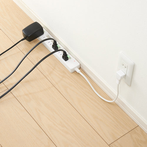 YAZAWA Lightning Guard 6-Outlet Power Saving Strip 1m White H8KS661WH 1 pc