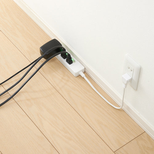 YAZAWA 3-outlet power-saving strip, 1m, white, H8S331WH, 1 unit