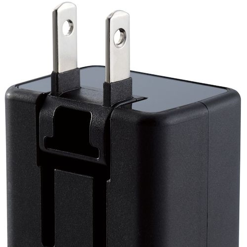 ELECOM 노트북 PC 용 AC 어댑터 45W USB-C 케이블 일체형 항균 2m 블랙 ACDC-PD1945BK 1개