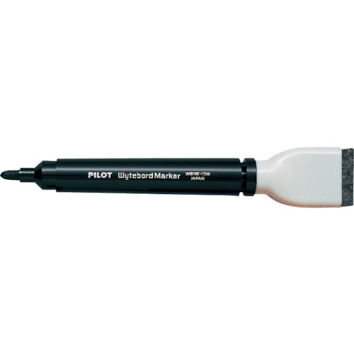 パイロット ホワイトボードマーカー 中字(マグネット・イレーザー付き) ブラック WBME-15M-B 1 本