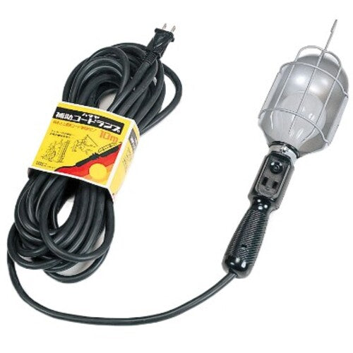 Hataya Auxiliary Cord Hand Lamp with 60W Earthquake Resistant Bulb, 5m Wire, 2P Outlet, CM-05A, 1 Unit