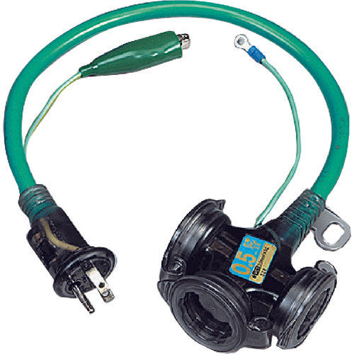 Hataya Rainproof 2P Grounded Short Tap 0.5m Earth Green FX-005K-EG 1 Piece