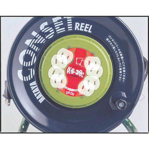 Hataya outlet panel fixed type cord reel single phase 100V earthed 30m KS-30K 1 unit