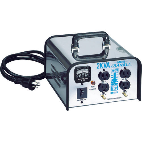 ハタヤ ミニトランスル 降圧型 単相200V→100・115V 2.0KVA LV-02CS 1 台