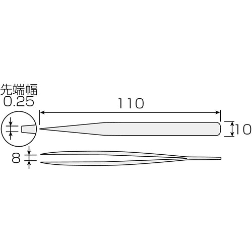 HOZAN ステンレス製ピンセット 強力型 110mm P-898 1 本