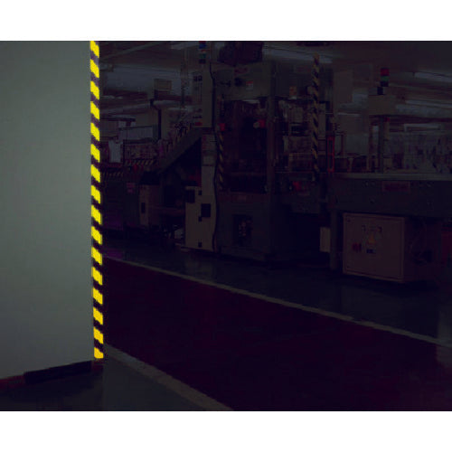 Unit Fluorescent reflective tape Yellow/black Yellow part reflective 90mm width x 10m roll 864-61 1 roll