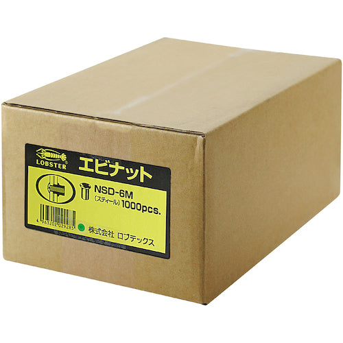 새우 블라인드 너트 “새우 너트”(평두·스틸제) 판 두께 4.0 M10×1.5(500개입) NSD1040M 1 상자