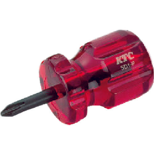 KTC Plastic Handle Stubby Driver with Crossed Tip No. 2 Shaft Length 26mm Total Length 72mm SD1-P 1 Piece