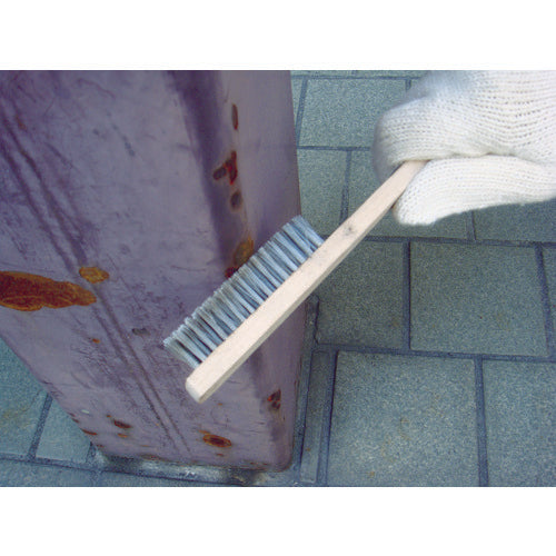 KTC Wooden Handle Brush, Brass Brush, 4 Rows, Wire Diameter 0.14mm, YTBR-212, 1 Piece