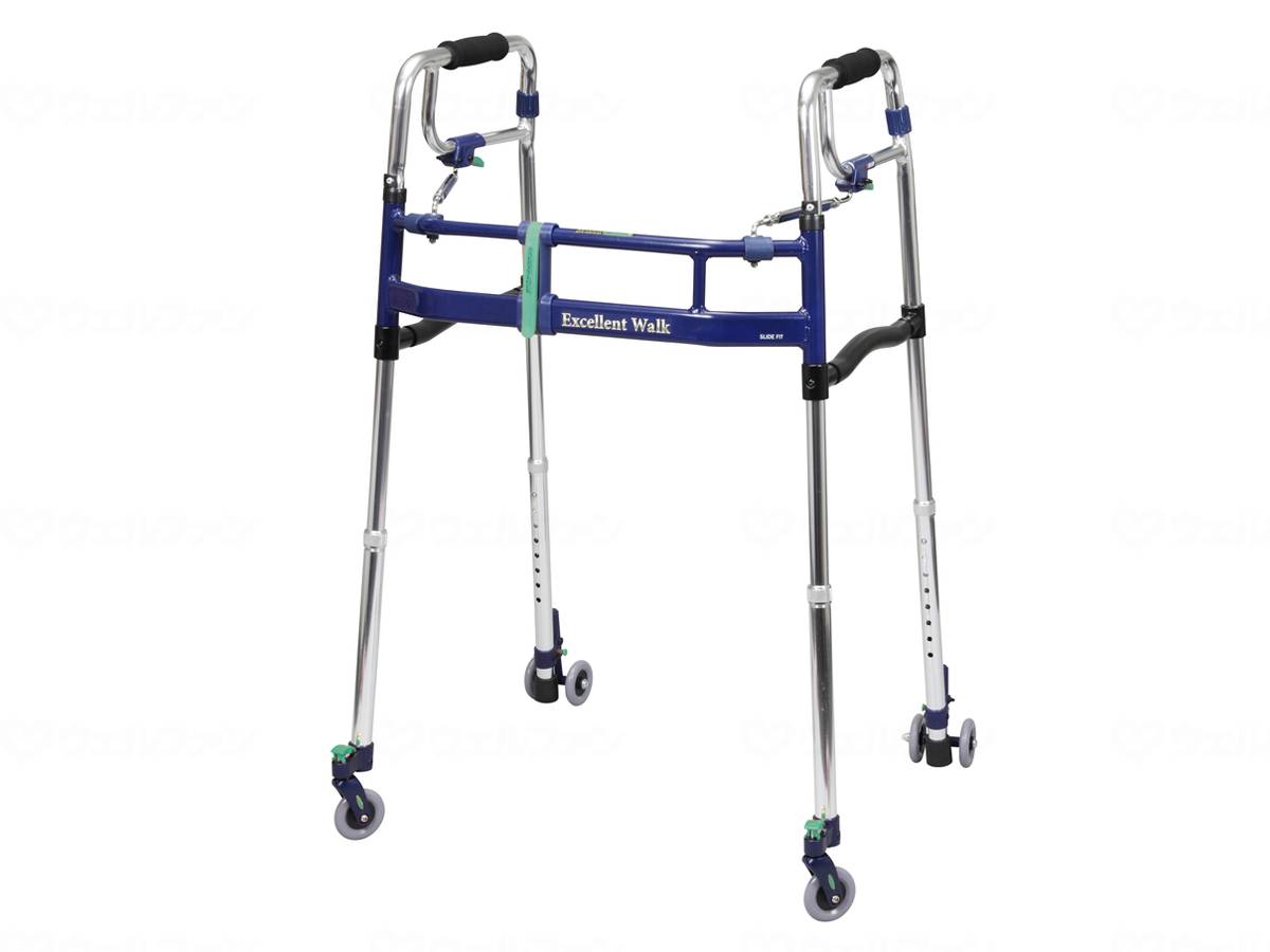 ユーバ産業ニュースライドフィットEX 3インチキャスター(後ダブル)タイプ シルバー 超ハイタイプ