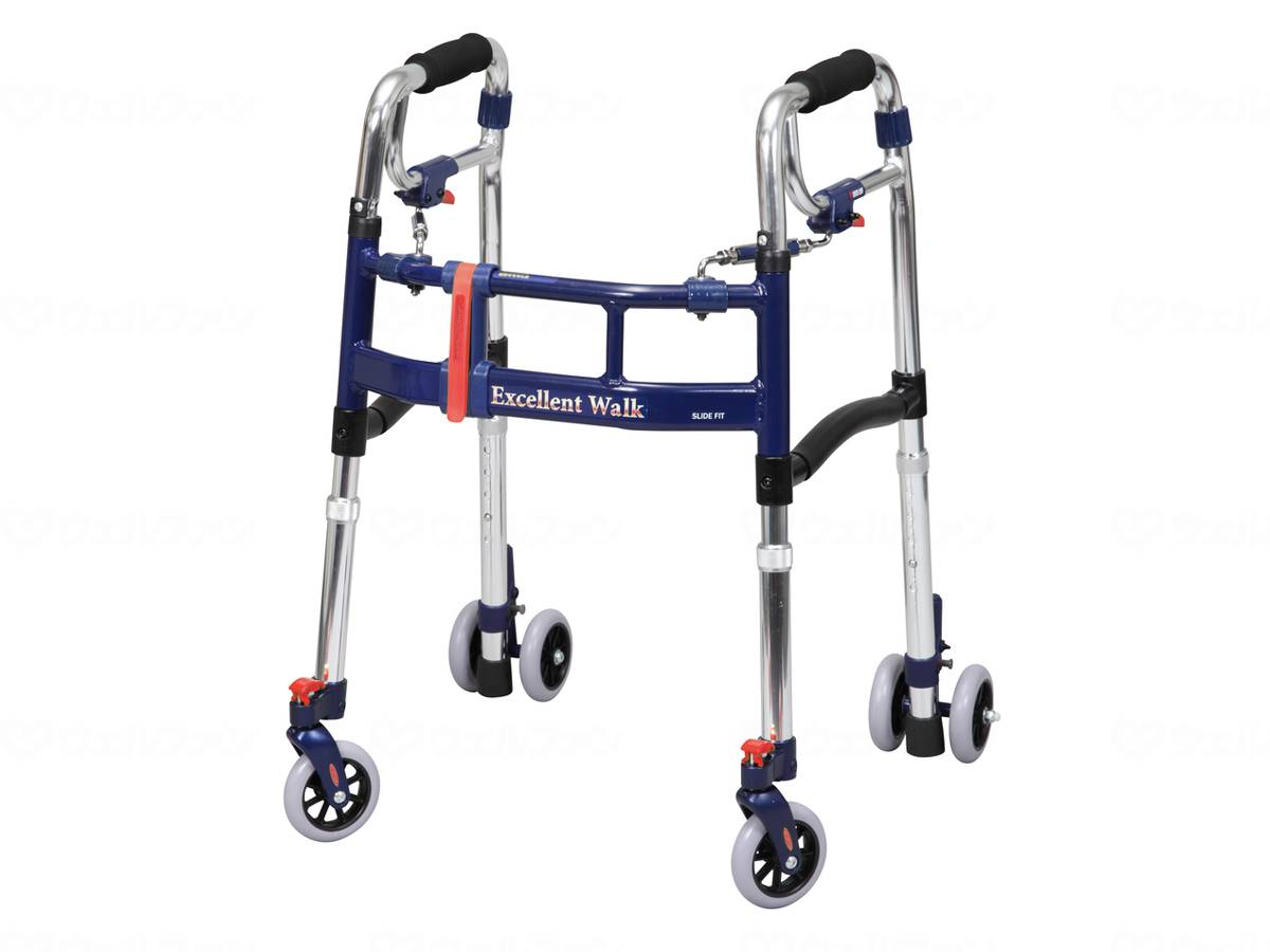 ユーバ産業ニュースライドフィットEX 4インチキャスター(後ダブル)タイプ シルバー ミニ