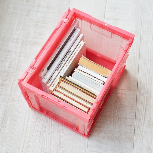 TRUSCO オリコン α折りたたみコンテナ スケルコン 20L(蓋付) 透明レッド 赤 TR-SC20 1 個